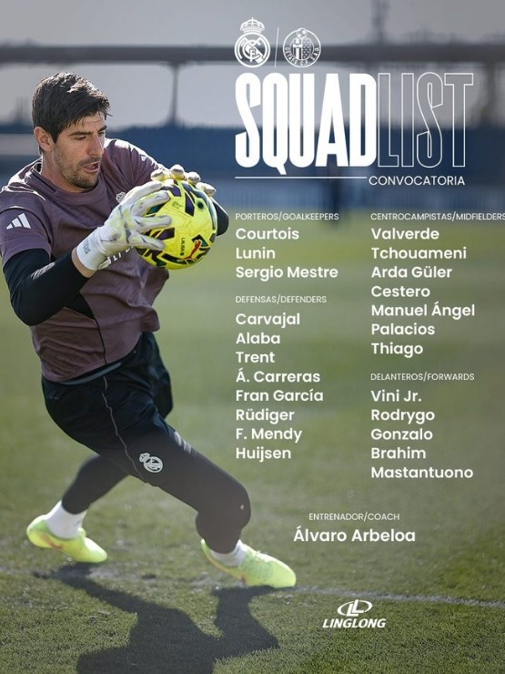 娱乐平台-皇马公布本轮西甲名单：姆巴佩、卡马文加缺席，罗德里戈回归